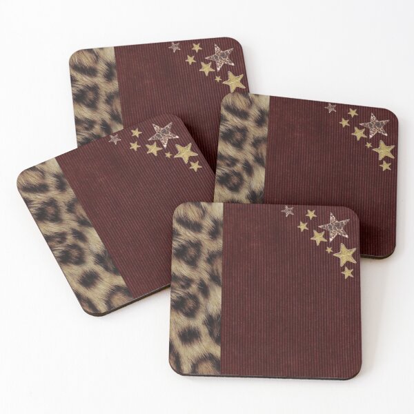 Item preview, Whimsigoth Leopard Print Corduroy Stars Y2K Aesthetic designed and sold by BrontesWhimsyStore.