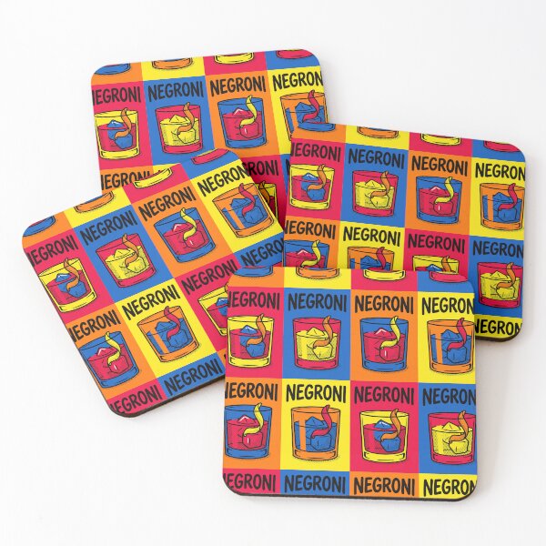 Item preview, Negroni Pop Art Print Vibrant Colorful Cocktail Illustration Bar Decor designed and sold by Cozy-Old-Pub.