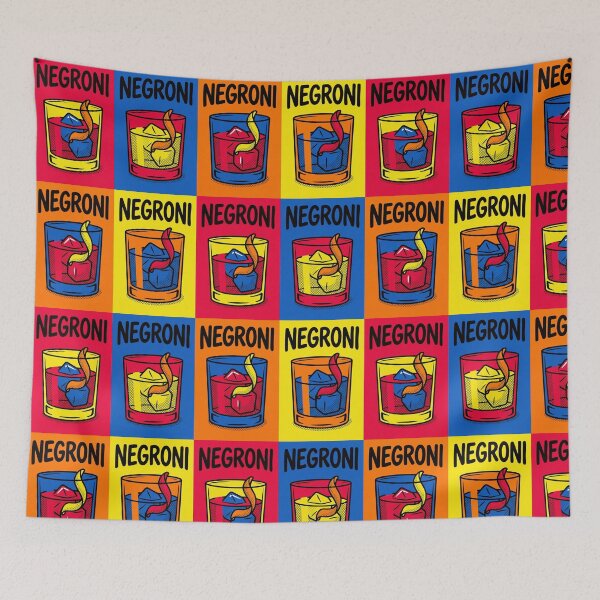 Item preview, Negroni Pop Art Print Vibrant Colorful Cocktail Illustration Bar Decor designed and sold by Cozy-Old-Pub.