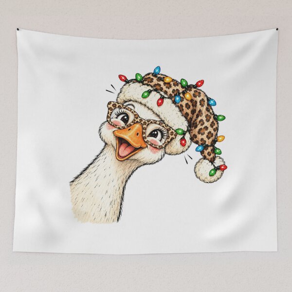 Item preview, Christmas Goose with Leopard Hat and Glasses designed and sold by Denenberg Jardel.