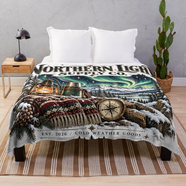 Item preview, Northern Light Supply Co Winter Aurora Vintage Outdoor Graphic designed and sold by pradeepvisuals.