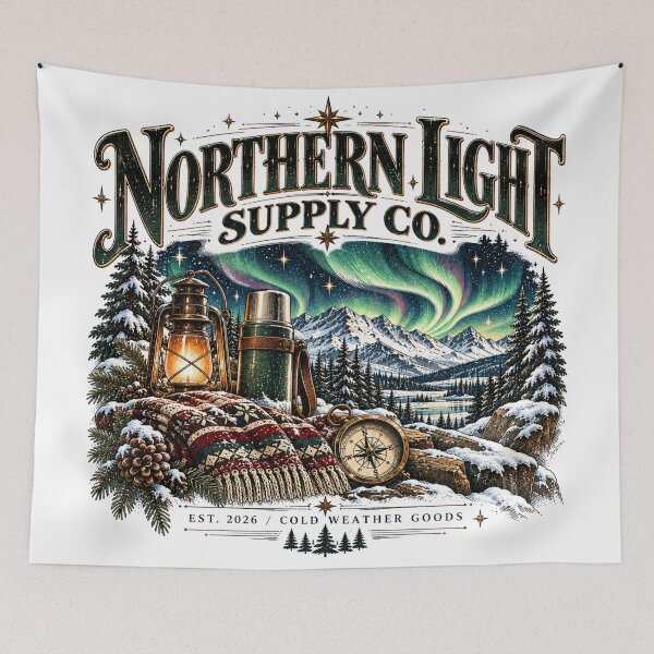 Item preview, Northern Light Supply Co Winter Aurora Vintage Outdoor Graphic designed and sold by pradeepvisuals.