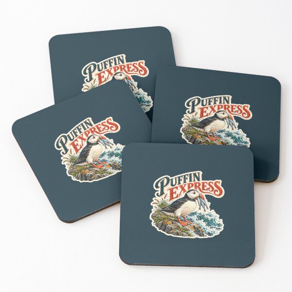 Item preview, Puffin Express – Atlantic Puffin With Fish Coastal Sticker designed and sold by astersgraphics.