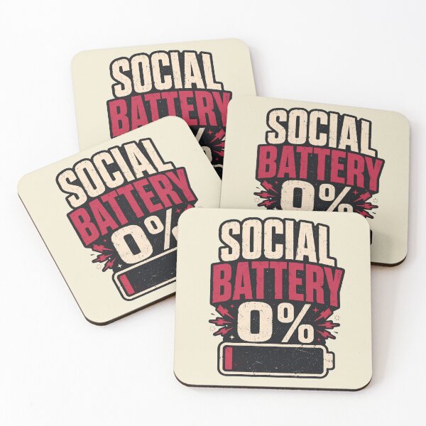 Item preview, Social Battery 0% – Funny Introvert Low Energy Social Battery designed and sold by GlimTig.