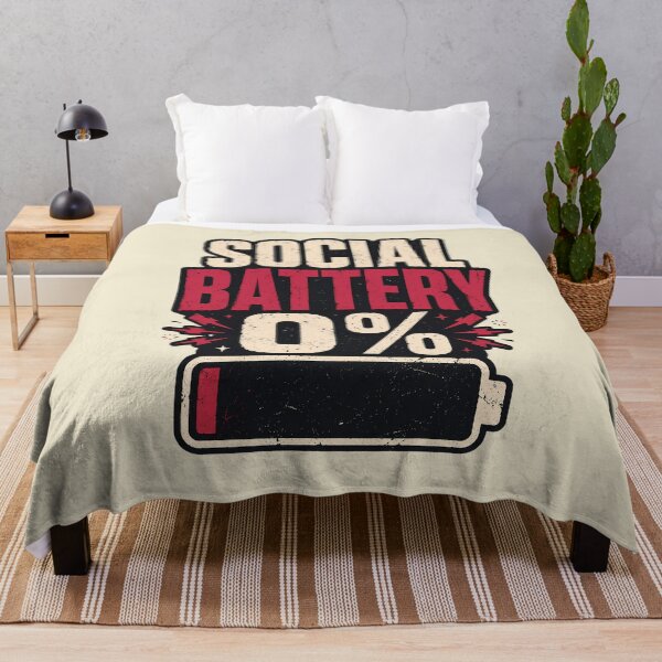 Item preview, Social Battery 0% – Funny Introvert Low Energy Social Battery designed and sold by GlimTig.