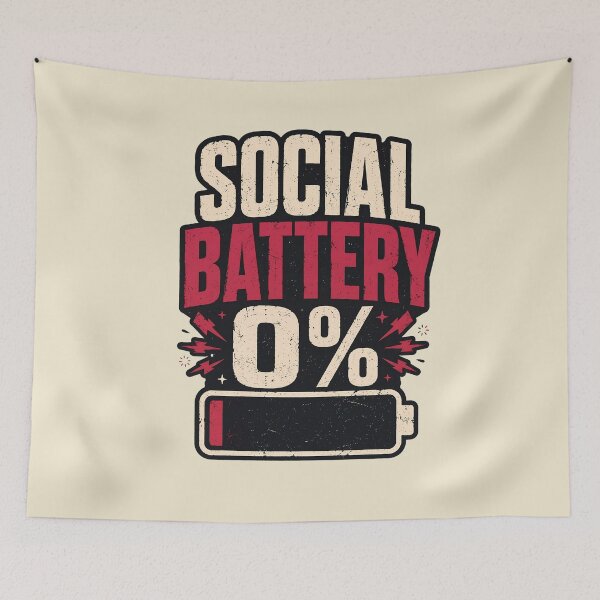 Item preview, Social Battery 0% – Funny Introvert Low Energy Social Battery designed and sold by GlimTig.