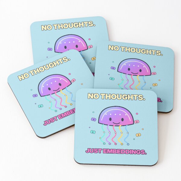 Item preview, No Thoughts Just Embeddings - Cute AI Jellyfish Humor designed and sold by Ink and Wink.