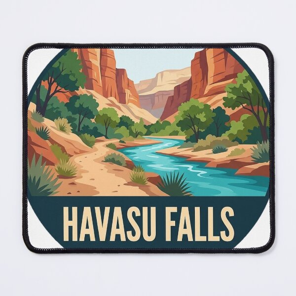 Item preview, Havasu Falls Arizona Canyon Trail Circle Badge Sticker designed and sold by DetourDgn.