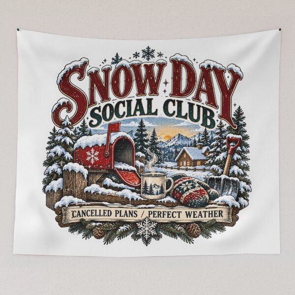 Item preview, Snow Day Social Club Funny Cozy Winter Weather Graphic designed and sold by pradeepvisuals.