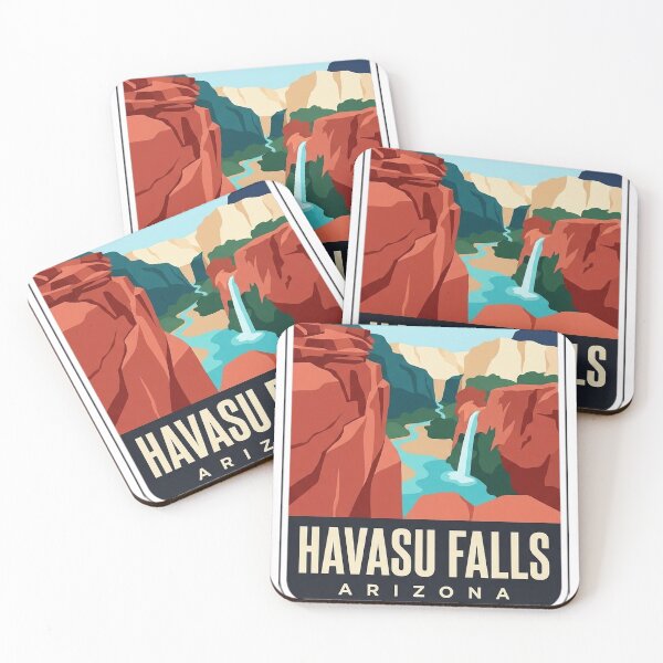 Item preview, Havasu Falls Arizona Red Rock Rim Ribbon Badge Sticker designed and sold by DetourDgn.