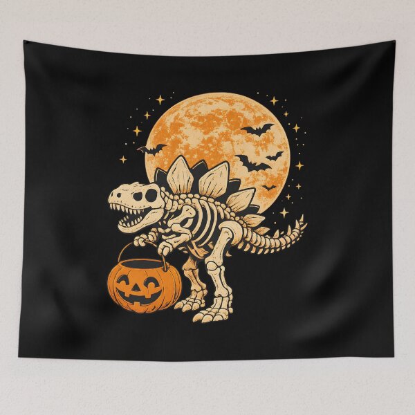 Item preview, Spooky Skeleton Stegosaurus Halloween Moon designed and sold by GiaoCalonas.
