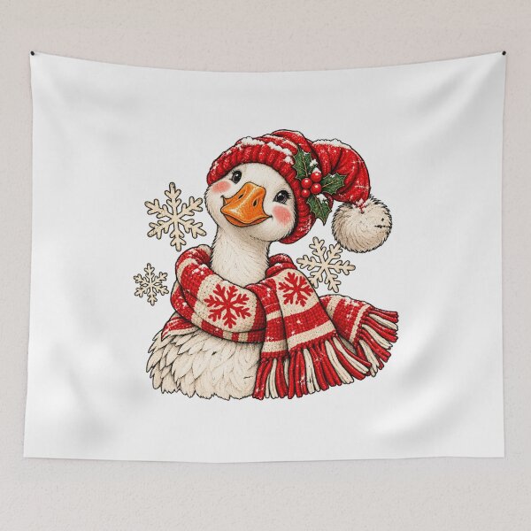 Item preview, Christmas Goose with Red Hat and Scarf designed and sold by Denenberg Jardel.