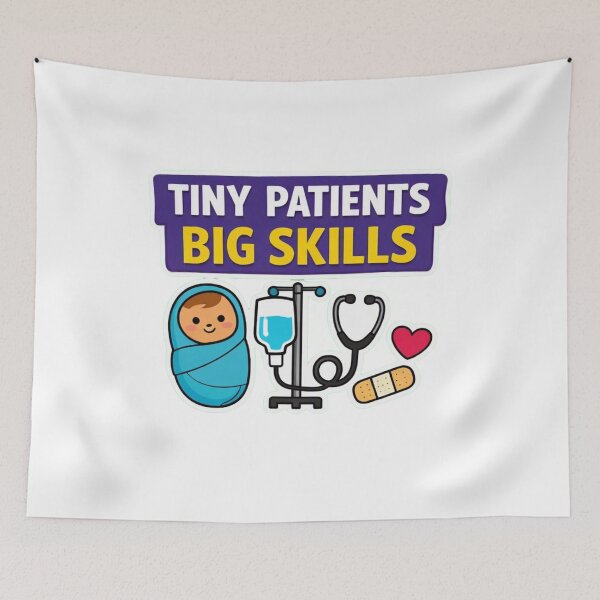 Item preview, Tiny Patients Big Skills – PICU Nurse Sticker Design designed and sold by Timeless Junction.