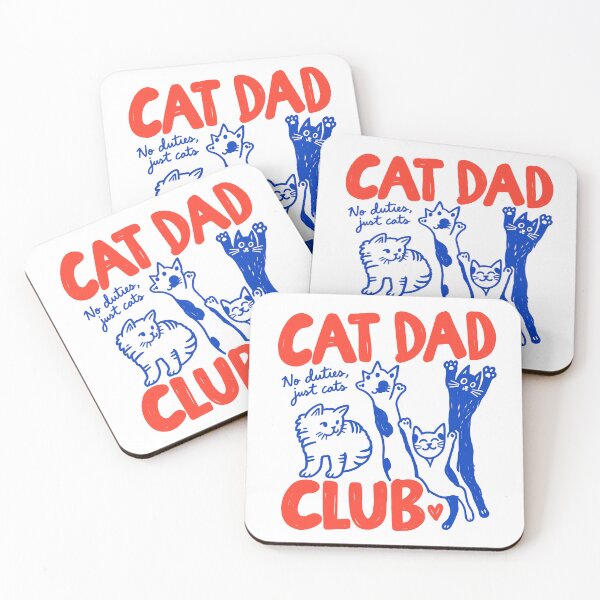 Item preview, Cat Dad Club No Duties Just Cats Cute Blue e Line Art designed and sold by Designart68.