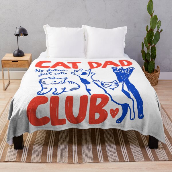 Item preview, Cat Dad Club No Duties Just Cats Cute Blue e Line Art designed and sold by Designart68.