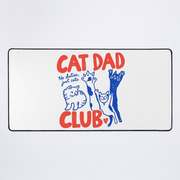Item preview, Cat Dad Club No Duties Just Cats Cute Blue e Line Art designed and sold by Designart68.