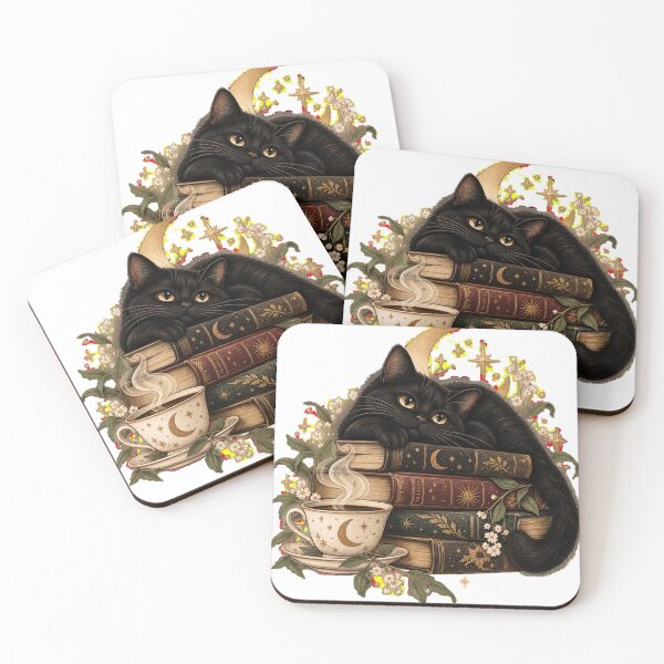 Item preview, Midnight Book Club Black Cat Illustration designed and sold by LunaDoodle01.