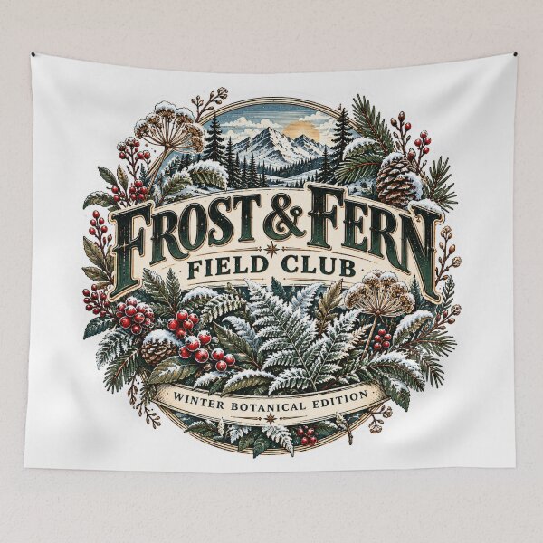 Item preview, Frost & Fern Field Club Winter Botanical Cottagecore Graphic designed and sold by pradeepvisuals.