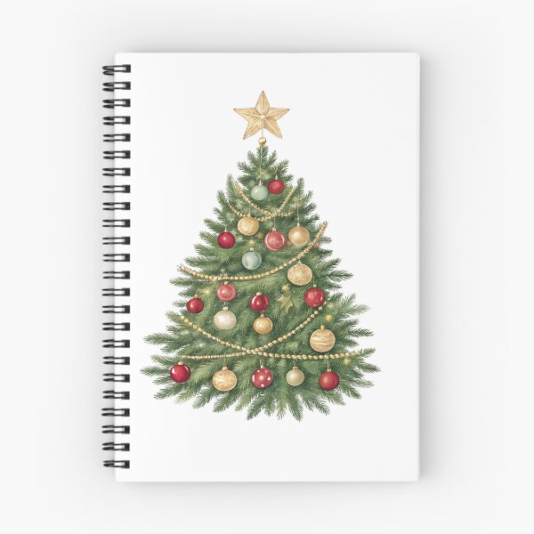 Item preview, Deluxe Watercolor Decorated Christmas Tree Golden Star designed and sold by AlinaMel.
