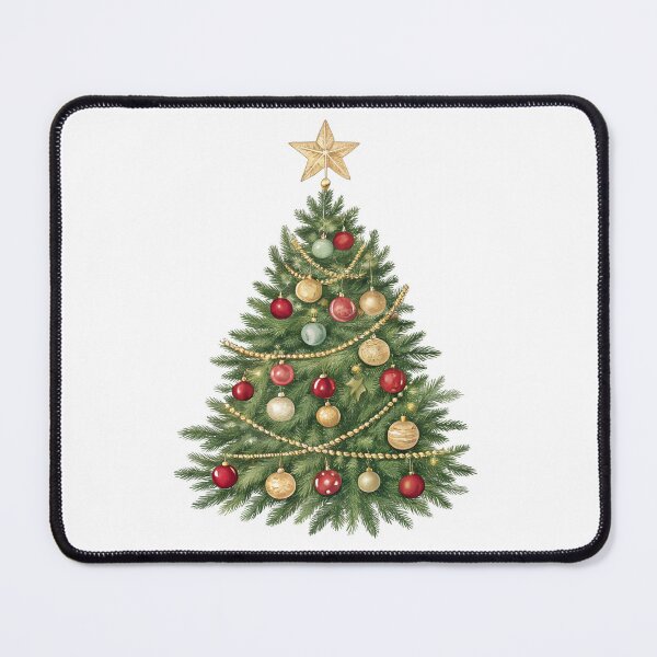 Item preview, Deluxe Watercolor Decorated Christmas Tree Golden Star designed and sold by AlinaMel.