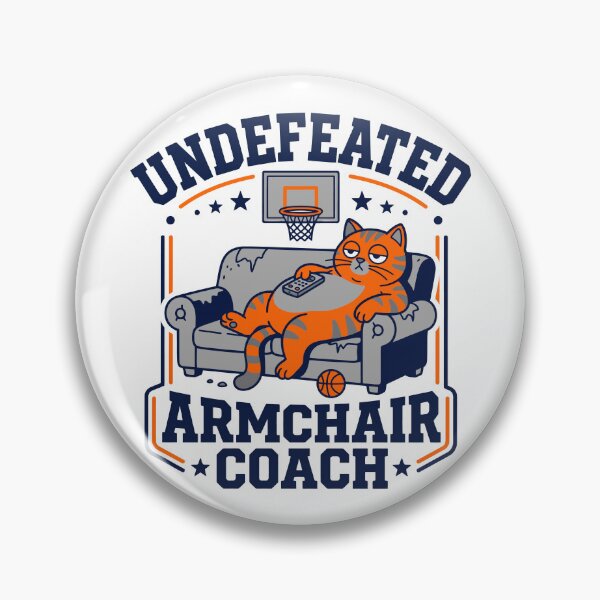 Item preview, Undefeated Armchair Coach - Funny Couch Potato Basketball Cat Sports Meme designed and sold by ViralVectra.