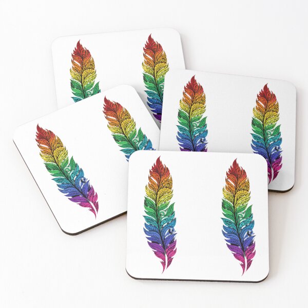 Item preview, Rainbow Mandala Feather – Boho Henna Style Art designed and sold by RON-FASHION.