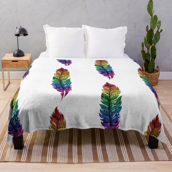Item preview, Rainbow Mandala Feather – Boho Henna Style Art designed and sold by RON-FASHION.