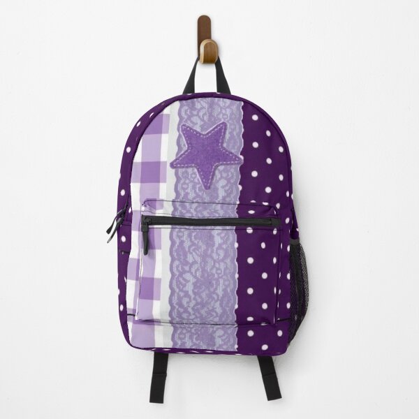 Item preview, McBling Purple Plaid Lace Polka Dot Y2K Aesthetic designed and sold by BrontesWhimsyStore.