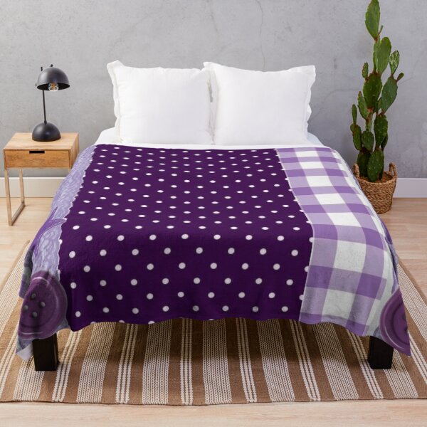 Item preview, McBling Purple Plaid Lace Polka Dot Y2K Aesthetic designed and sold by BrontesWhimsyStore.