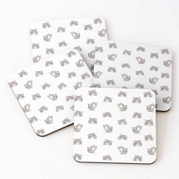 Item preview, Waving Grey Cats Pattern designed and sold by The Sleepy Trails Club.