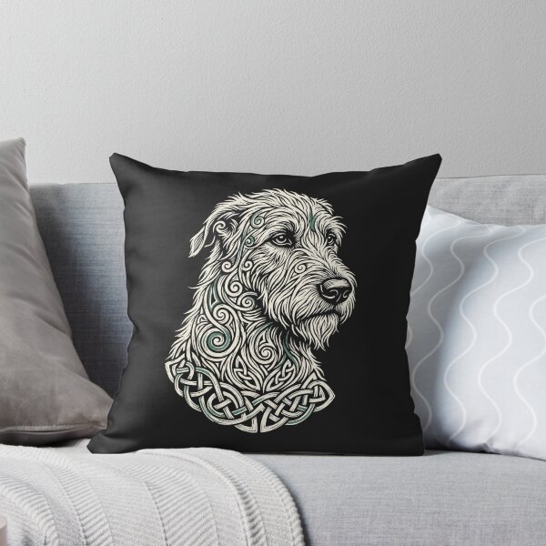 Item preview, Irish Wolfhound – Book of Kells Celtic Spiral Linocut designed and sold by Odd World.