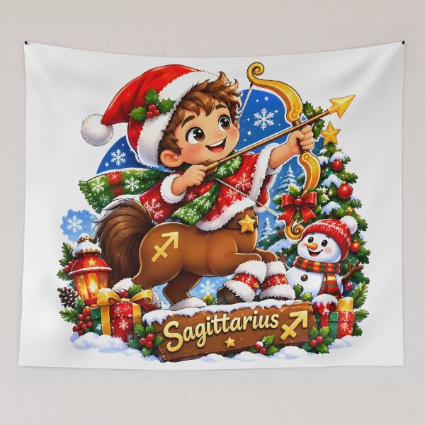 Item preview, Cute Sagittarius Centaur Boy Christmas Snowman designed and sold by Zodiac Celestial Art.