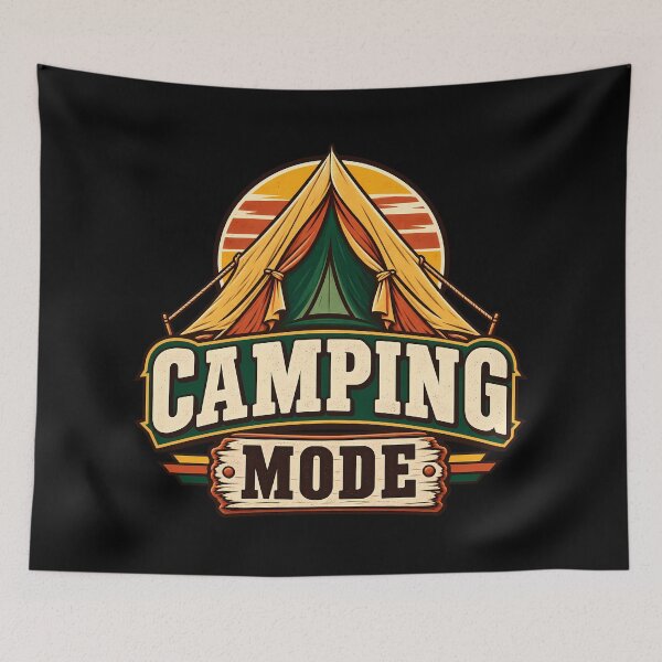 Item preview, Camping Mode Vintage Tent Sunset Outdoor Adventure Campers Nature Lovers designed and sold by Photo-Sphere101.