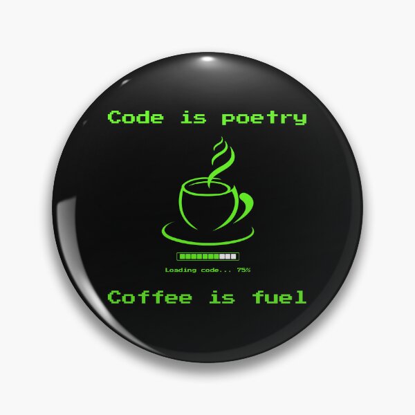 Item preview, Code Is Poetry Coffee Is Fuel Retro Sticker designed and sold by EssenceStyle.