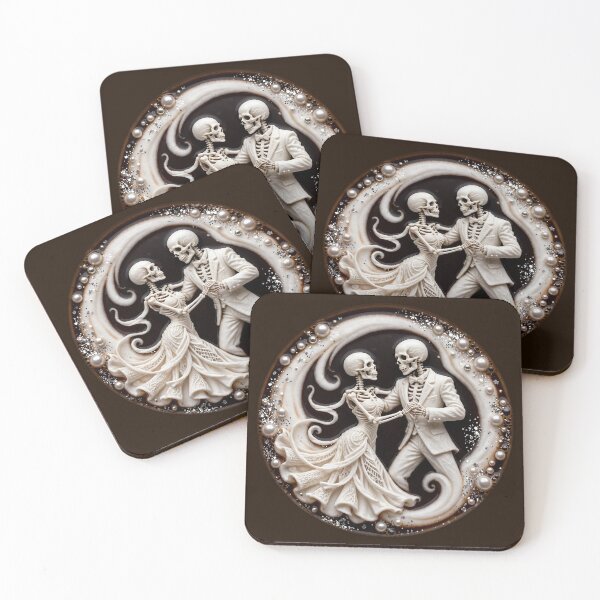 Item preview, Gothic Skeleton Dance Coffee Foam Latte Art Design designed and sold by  One City Two Children Studio.