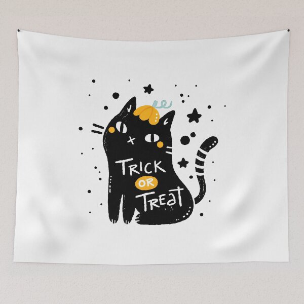 Item preview, Cute Black Cat Trick Or Treat Halloween Art designed and sold by GiaoCalonas.