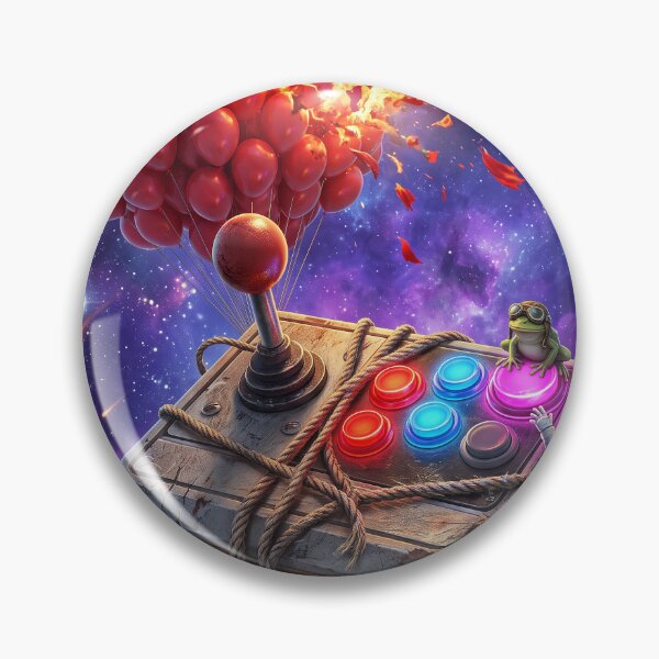 Item preview, Cosmic Arcade Controller Burning Red Balloons Pop Surrealism Art designed and sold by Rain-Road.