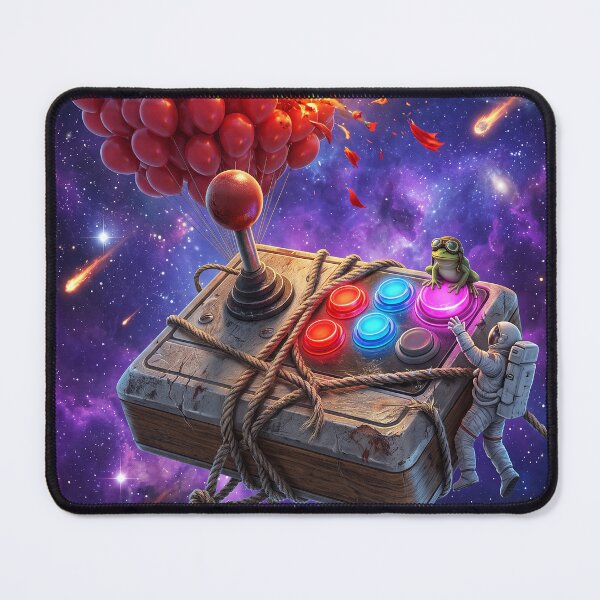 Item preview, Cosmic Arcade Controller Burning Red Balloons Pop Surrealism Art designed and sold by Rain-Road.