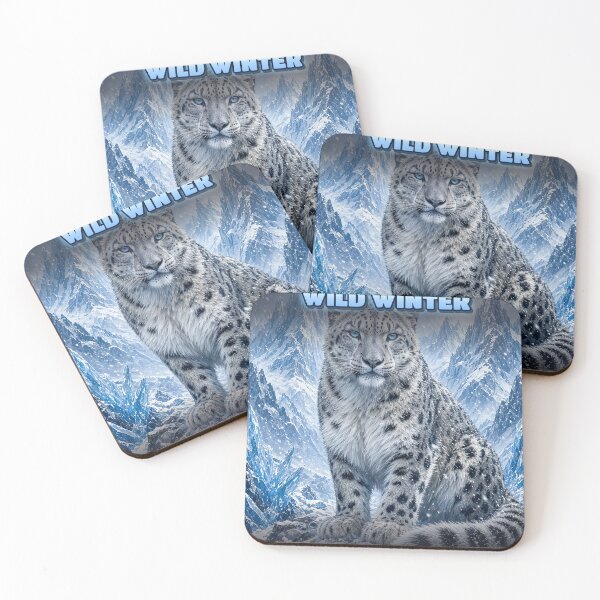Item preview, Snow Leopard Shirt Icy Blue Winter Big Cat Art All Over Print designed and sold by Ember Lane Designs.