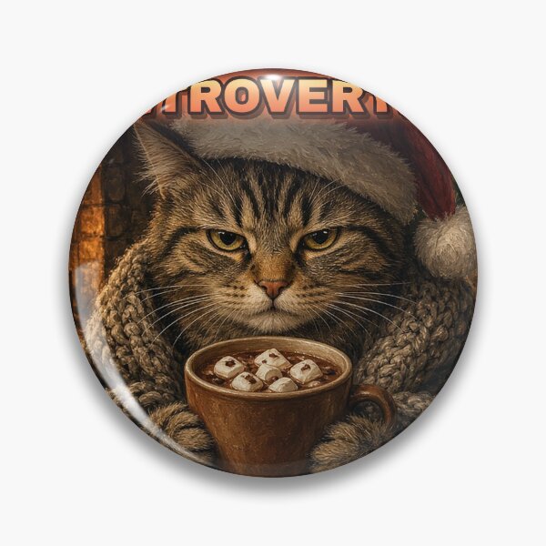 Item preview, Merry and Introverted Funny Christmas Cat Shirt Grumpy Cat Cocoa All Over Print designed and sold by Ember Lane Designs.