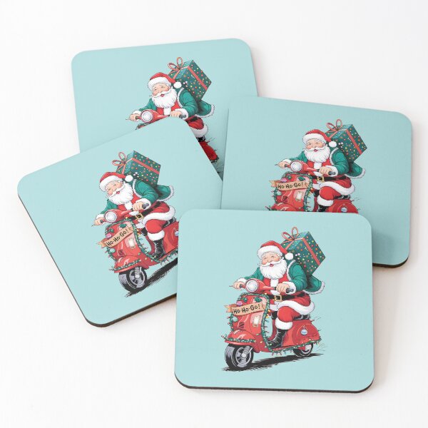 Item preview, Santa Claus on a Red Scooter with a Ho Ho Go Garland designed and sold by LV-creator.