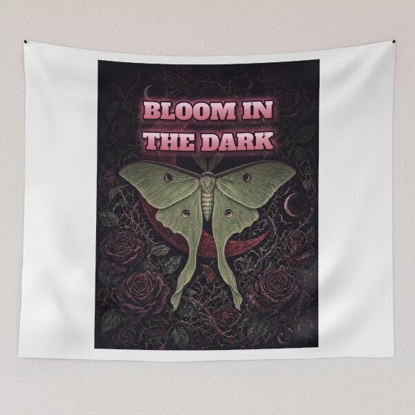 Item preview, Gothic Luna Moth Shirt Dark Floral Moon Roses Witchy All Over Print designed and sold by Ember Lane Designs.