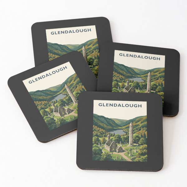 Item preview, Glendalough Round Tower – Vintage Irish Travel Poster designed and sold by Odd World.