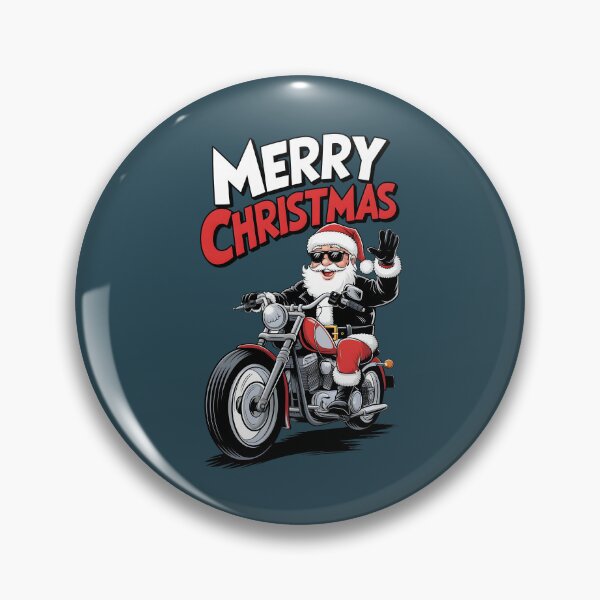 Item preview, Merry Christmas Cool Biker Santa Claus Waving designed and sold by LV-creator.