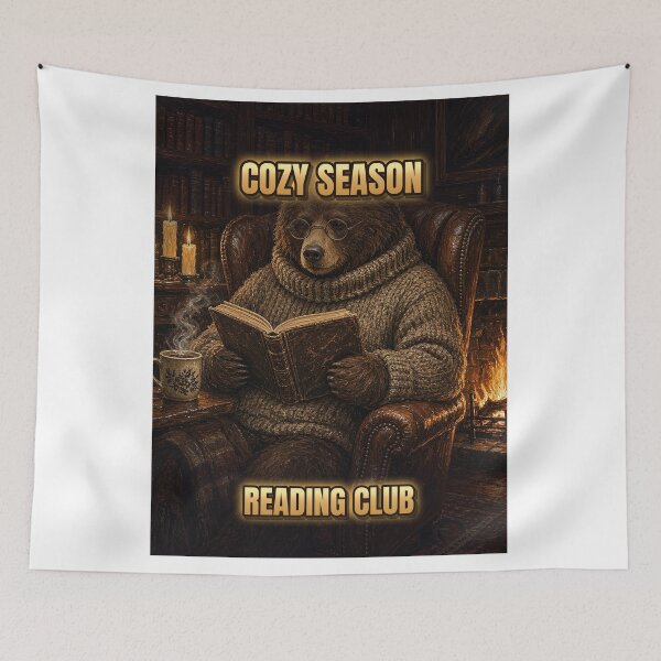 Item preview, Cozy Season Reading Club Shirt Bookish Bear Book Lover All Over Print designed and sold by Ember Lane Designs.