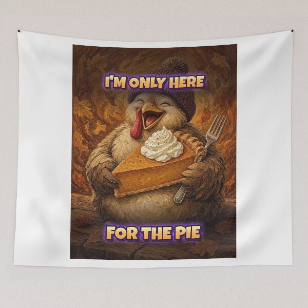 Item preview, Funny Thanksgiving Shirt I'm Only Here for the Pie Turkey Pumpkin Pie All Over Print designed and sold by Ember Lane Designs.
