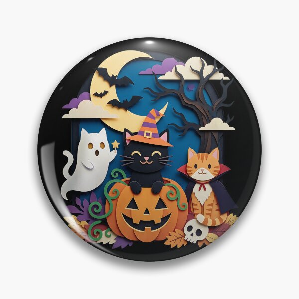 Item preview, Papercraft Halloween Cats Gathering: Witch, Vampire & Ghost Kittens designed and sold by CuteKats.