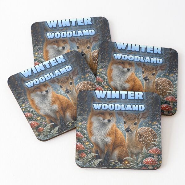 Item preview, Winter Woodland Fox and Fawn Shirt Enchanted Forest Mushroom All Over Print designed and sold by Ember Lane Designs.