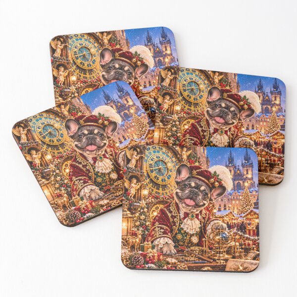 Item preview, Prague Christmas Clockmaker Frenchie – Magical Gothic Bulldog designed and sold by cipoprimo.