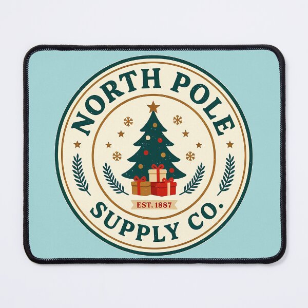 Item preview, North Pole Supply Co Retro Christmas Tree Badge designed and sold by LV-creator.